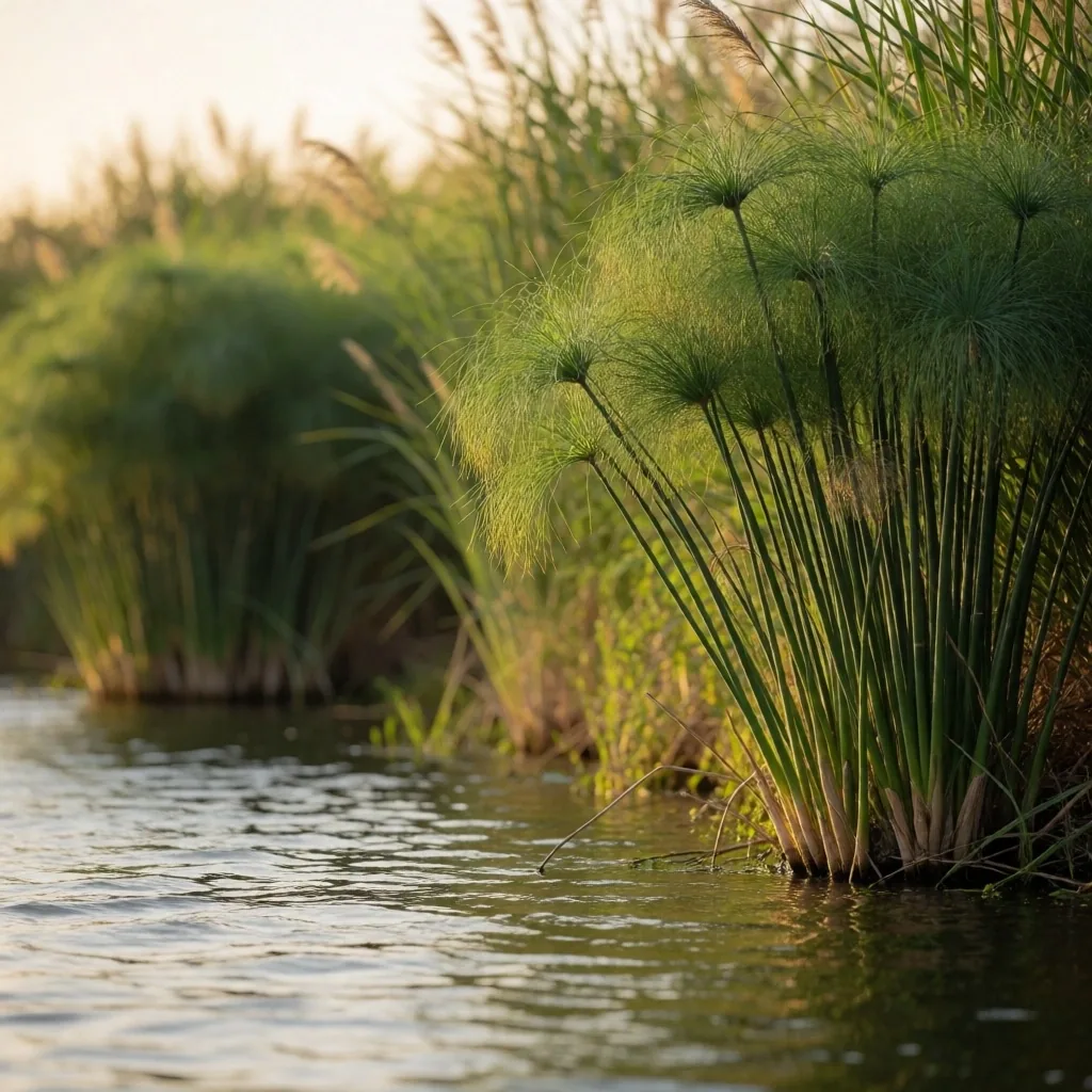 Papyrus reeds at the river's edge