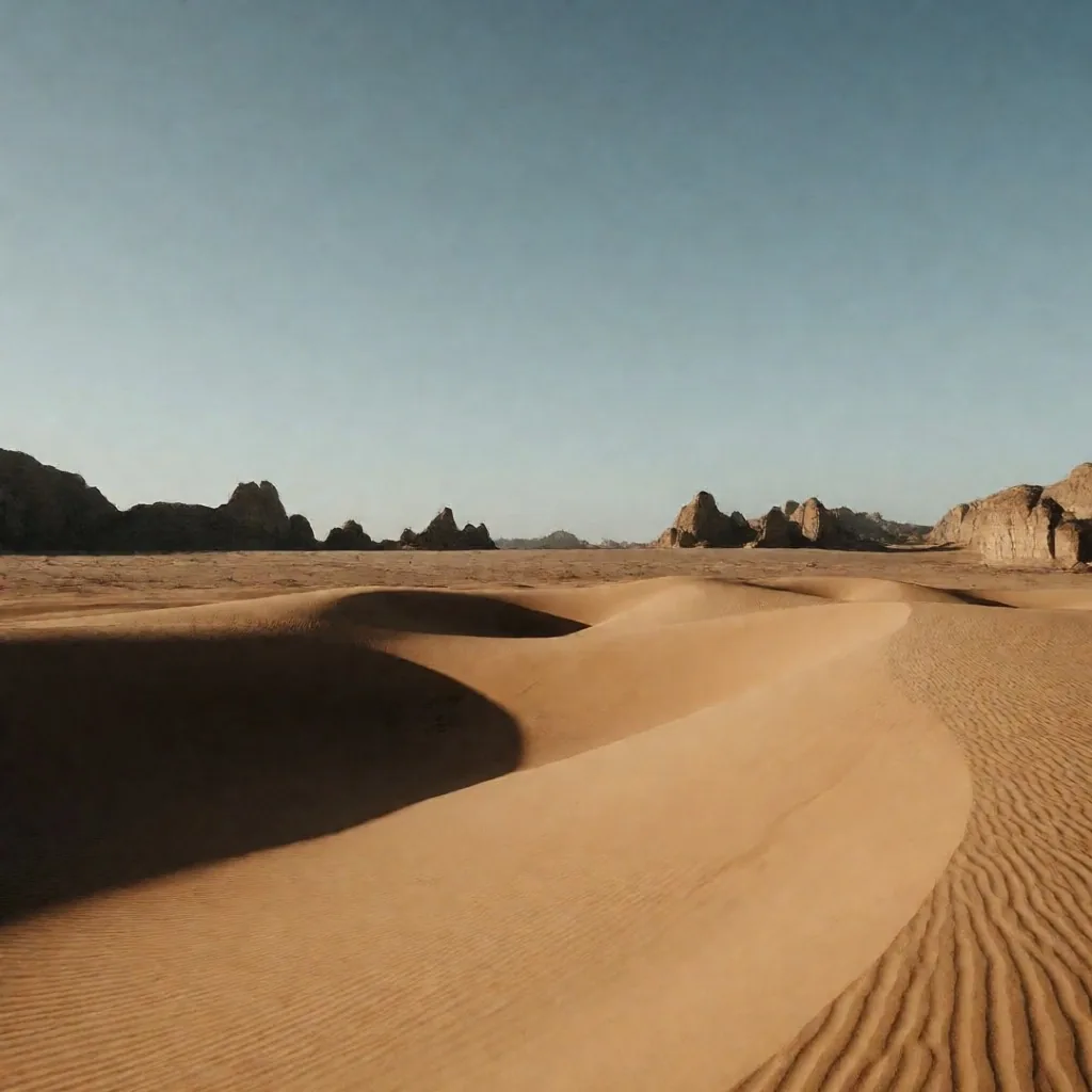 Desert dunes under winter light in Egypt