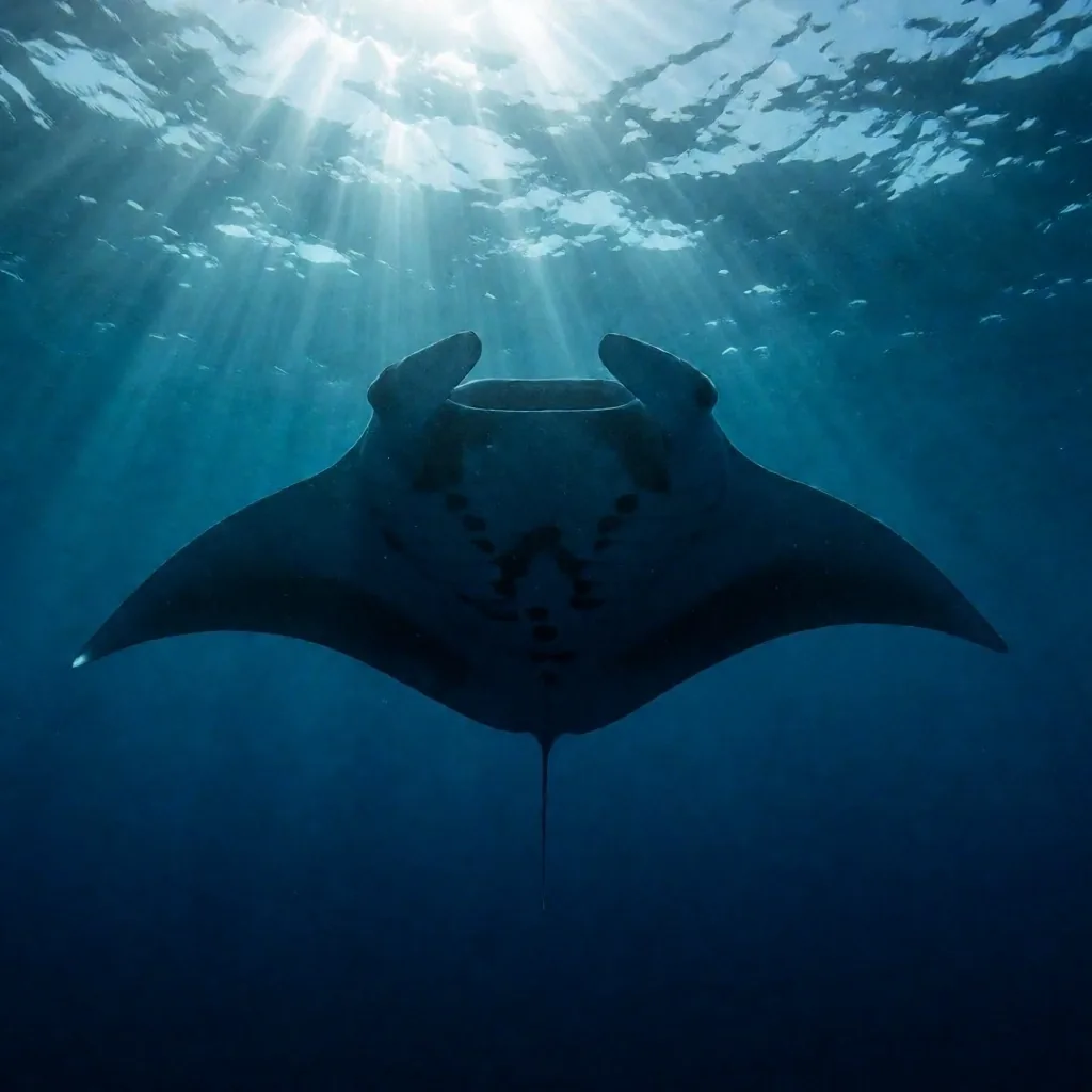 Manta ray in open Red Sea water